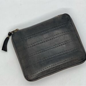 Comme des Garçons Leather Zip Wallet Gray Made in Spain GOOD Condition